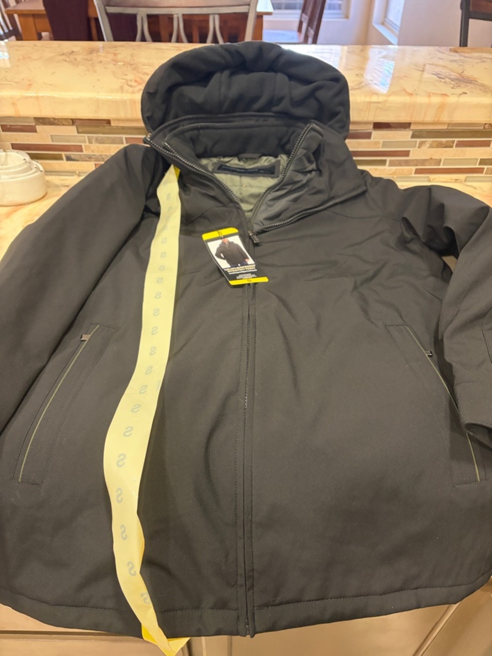 NWT. Weather proof brand Men's Black Hooded Winter Jacket